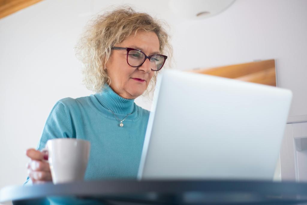 woman using a laptop