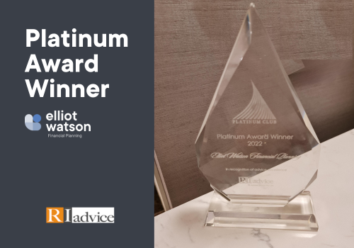 RI Advice Platinum Club Winner 2022 - Elliot Watson Financial Planning
