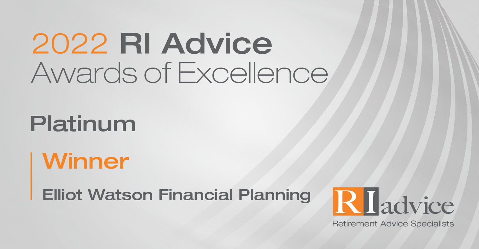 RI Advice Platinum Club Winner 2022 - Elliot Watson Financial Planning